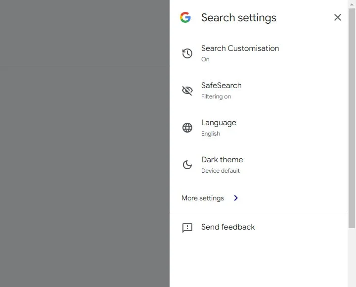 بخش Quick Setting