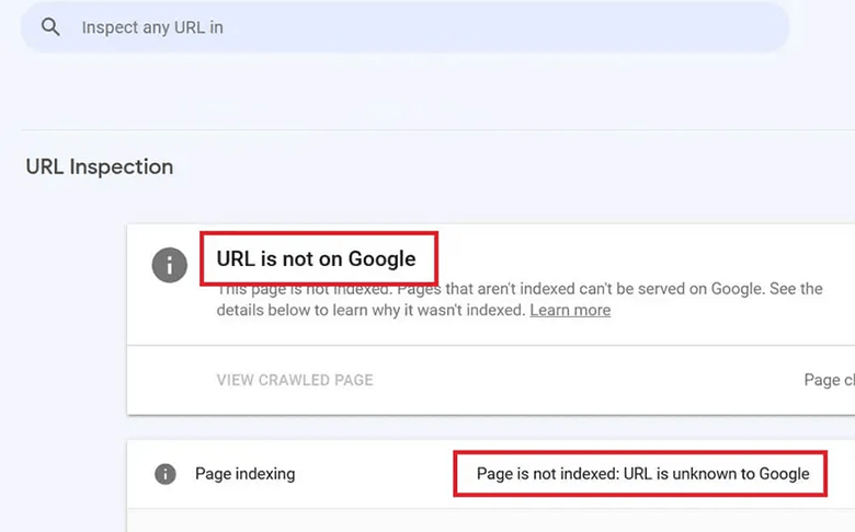 URL is not on Google