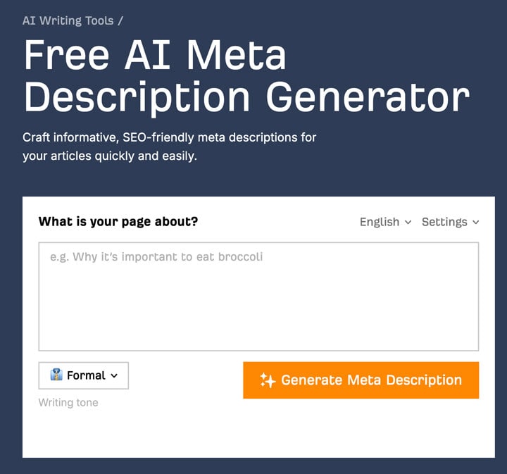 ابزار Meta Description Generator