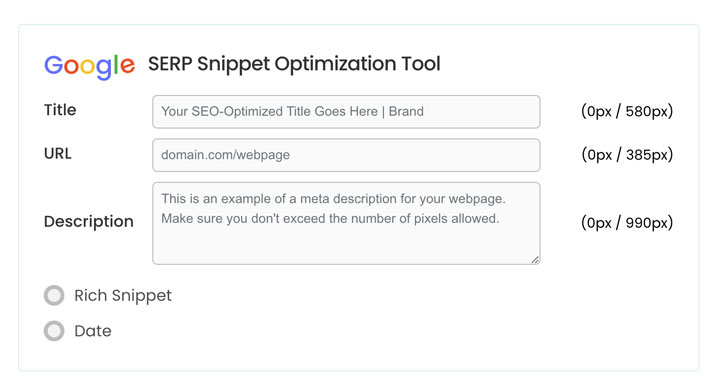 ابزار HigherVisibility’s Google SERP Snippet Optimization Tool