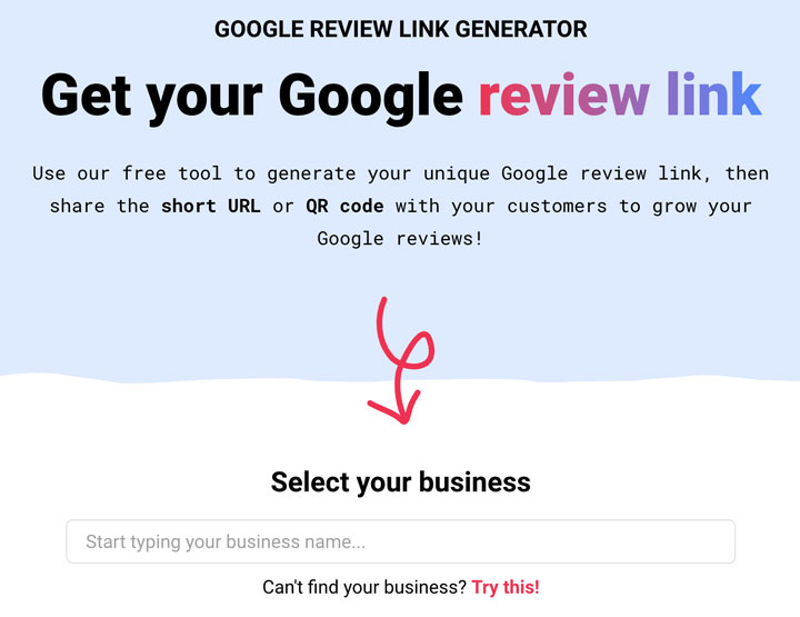 ابزار WhiteSpark’s Google Review Link Generator